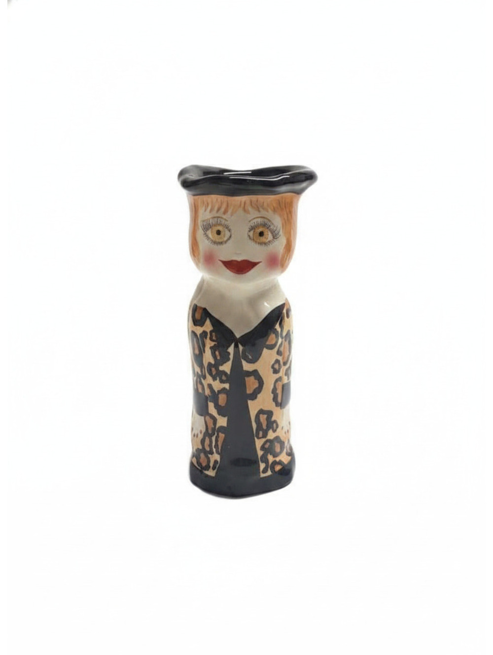 Vintage Ganz, Susan Paley “Francis” Ceramic Leopard Print Lady Head Vase